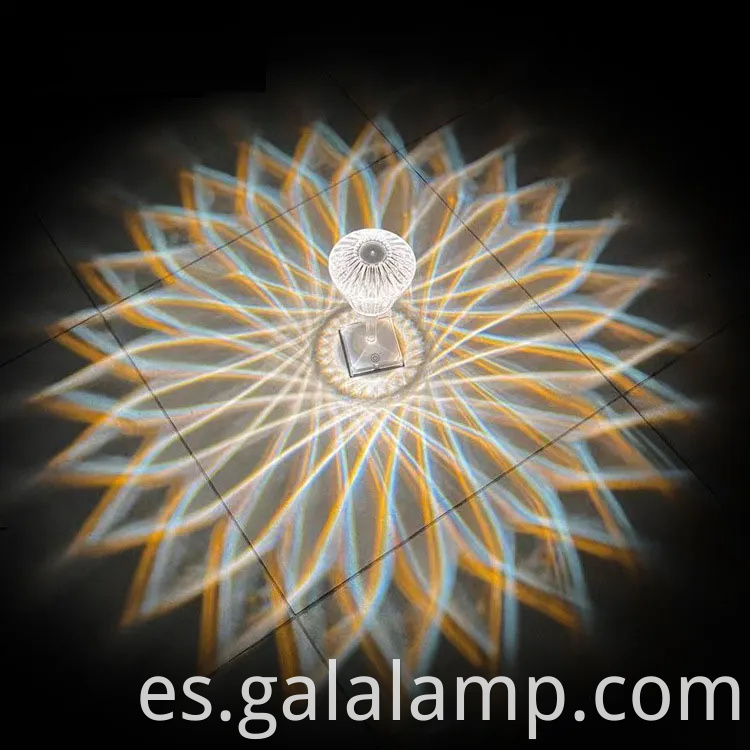 Elegante lámpara de mesa de cristal controlada táctil para casas modernas